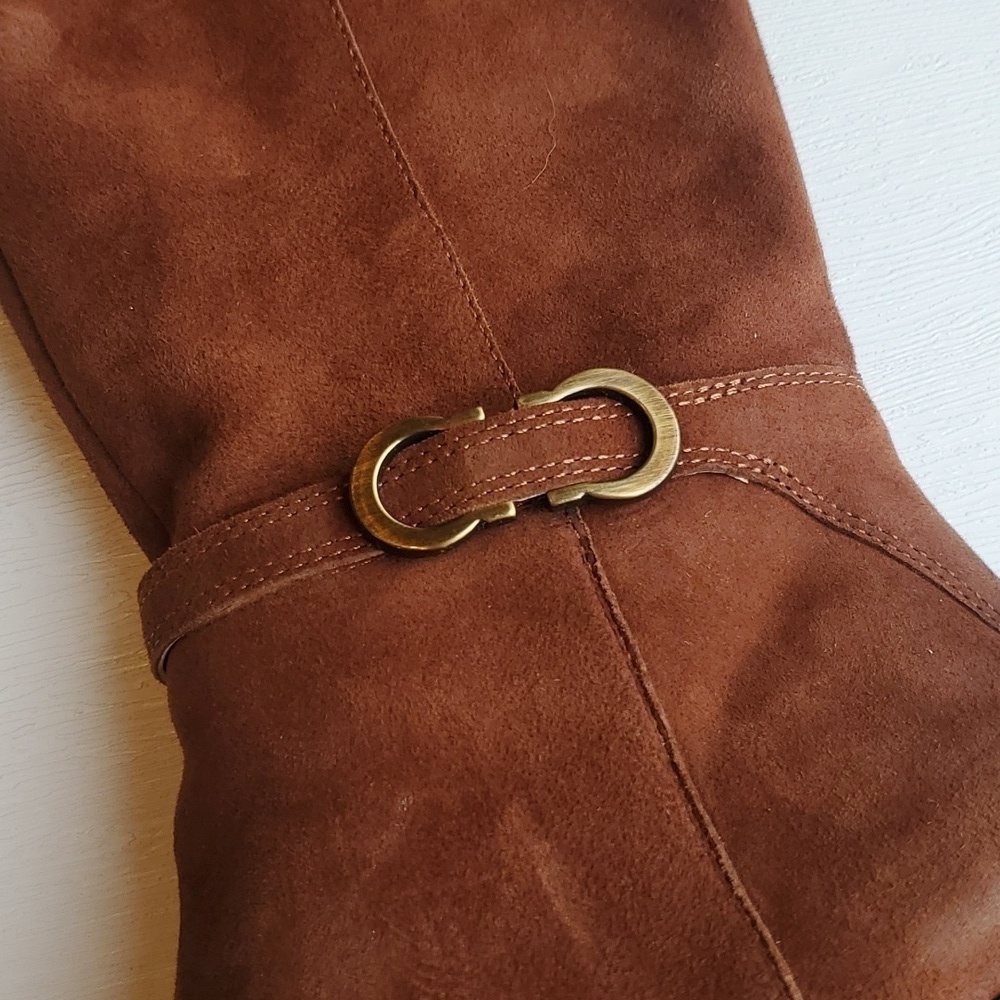 Naturalizer Light Brown Suede Sterling Saddle Knee High Boots 5 NWT - Picture 6 of 11